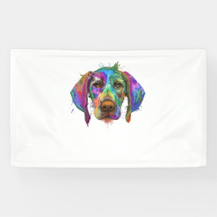 Deutscher Kurzgepeitscher Hundegesicht Bunter Pop  Banner