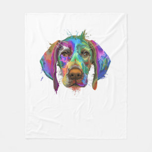 Deutscher Kurzgepeitscher Hundegesicht Bunter Pop Fleecedecke