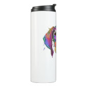 Deutscher Kurzgepeitscher Hundegesicht Bunter Pop  Thermosbecher (Nach links gedreht)