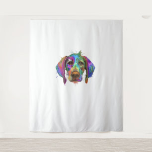 Deutscher Kurzgepeitscher Hundegesicht Bunter Pop Wandteppich
