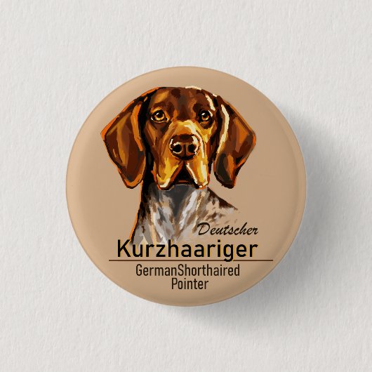 Deutscher Kurzhaar-Schlüsselanhänger Button (Vorderseite)