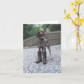 Deutscher kurzhaariger Zeiger in den Stiefeln Karte (Gelbe Blume)