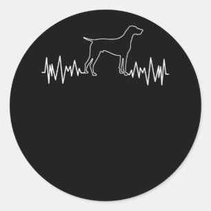 Deutscher Kurzhund-Herzschlag Runder Aufkleber
