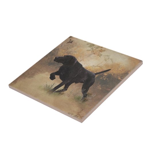 Deutscher Kurzläufer bereit zur Jagd auf Geschenkb Fliese (Seite)
