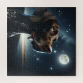 Deutscher Kurzläufer Hund Nachts Sky Moon Puzzle (Horizontal)