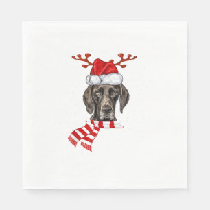 Deutscher Kurzläufer-Pointer Dog Antlers Santa Chr Serviette