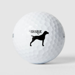 Deutscher Kurzläufer-Silhouette-Individuelle Name Golfball