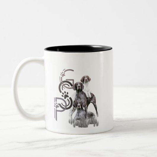 Deutscher Kurzpointer Dog Zwei-Tonen-Kaffee-Tasse Zweifarbige Tasse (Links)
