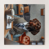 Deutscher Kurzportier als Geschäftsmann Puzzle (Horizontal)