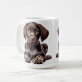 Deutscher Kurzschwanz-Welpe Kaffeetasse (Vorderseite Links)