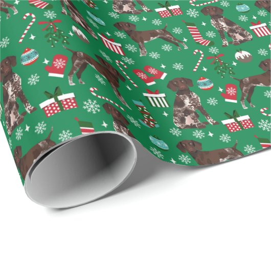 Deutscher Kurzweihnachtshund Geschenkpapier (Rolleneckpunkt)