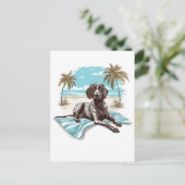 Deutscher Kurzzeiger am Strand Postkarte (Stehend Vorderseite)