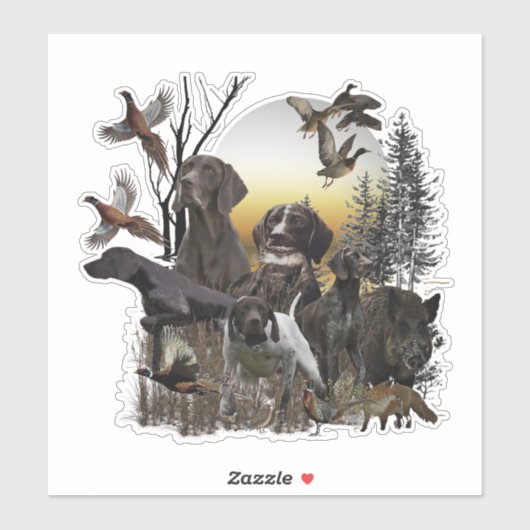 Deutscher Kurzzeiger Aufkleber (Blatt)