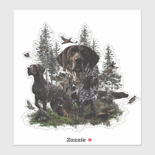 Deutscher Kurzzeiger Aufkleber (Blatt)