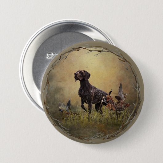 Deutscher Kurzzeiger Button (Vorne & Hinten)