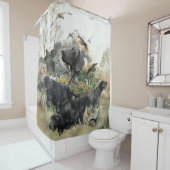 Deutscher Kurzzeiger Duschvorhang (Beispiel)