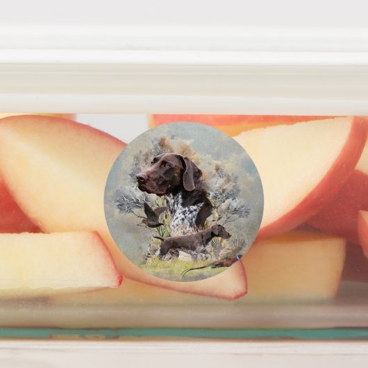 Deutscher Kurzzeiger Etiketten (Befestigt)