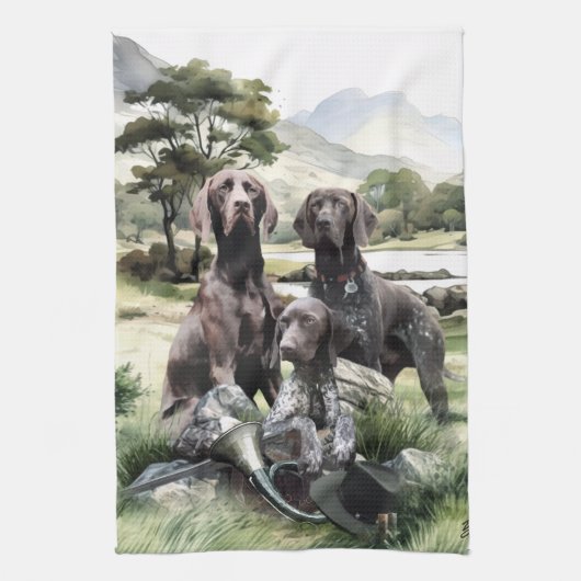 Deutscher Kurzzeiger Geschirrtuch (Vertikal)