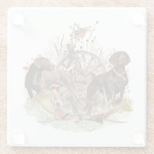 Deutscher Kurzzeiger Glasuntersetzer (Rückseite)