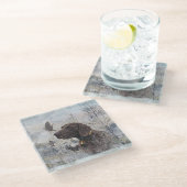 Deutscher Kurzzeiger Glasuntersetzer (Schrägansicht)