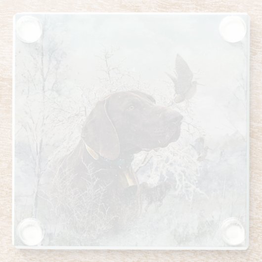 Deutscher Kurzzeiger Glasuntersetzer (Rückseite)