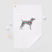 Deutscher Kurzzeiger GSP Hund Mama I Liebe hören Golfhandtuch (Insitu)