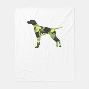 Deutscher Kurzzeiger _ Hund Camouflage Silhouette Fleecedecke