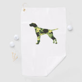 Deutscher Kurzzeiger _ Hund Camouflage Silhouette Golfhandtuch (Insitu)
