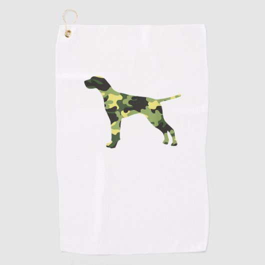 Deutscher Kurzzeiger _ Hund Camouflage Silhouette Golfhandtuch (Vorderseite)