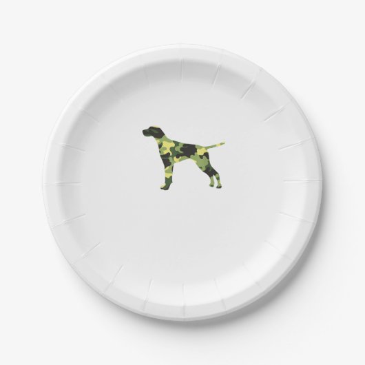 Deutscher Kurzzeiger _ Hund Camouflage Silhouette Pappteller (Vorderseite)