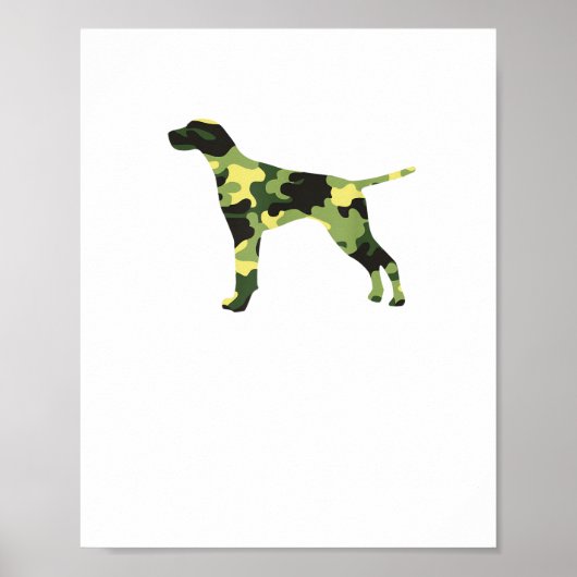 Deutscher Kurzzeiger _ Hund Camouflage Silhouette Poster (Vorne)