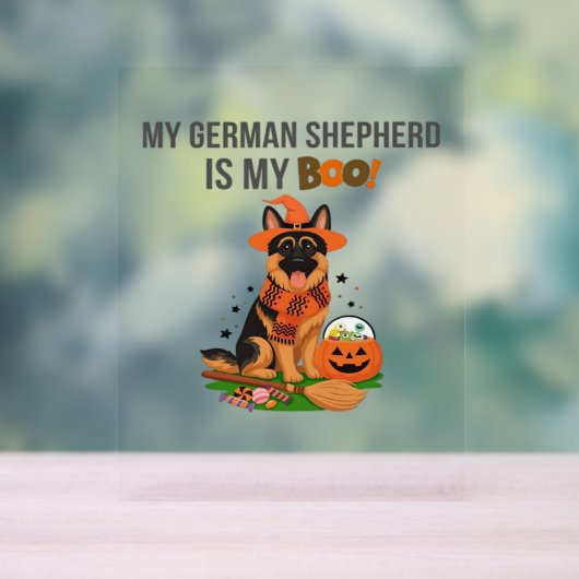 Deutscher Kurzzeiger Hund - Halloween Moon Si Acrylschild (Neutral)
