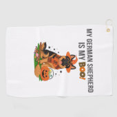 Deutscher Kurzzeiger Hund - Halloween Moon Si Golfhandtuch (Horizontal)