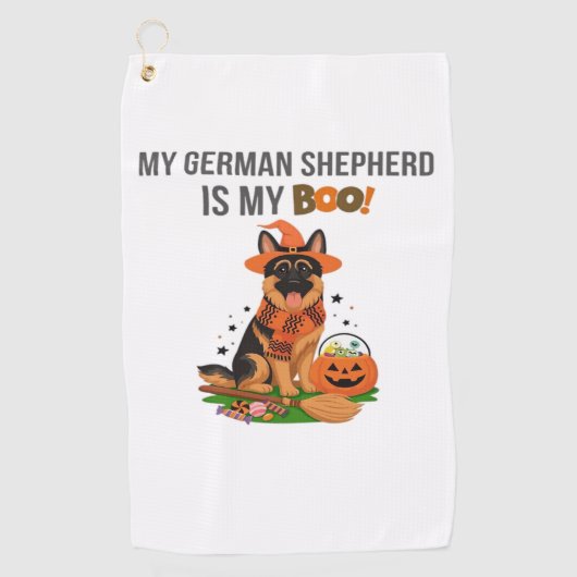 Deutscher Kurzzeiger Hund - Halloween Moon Si Golfhandtuch (Vorderseite)