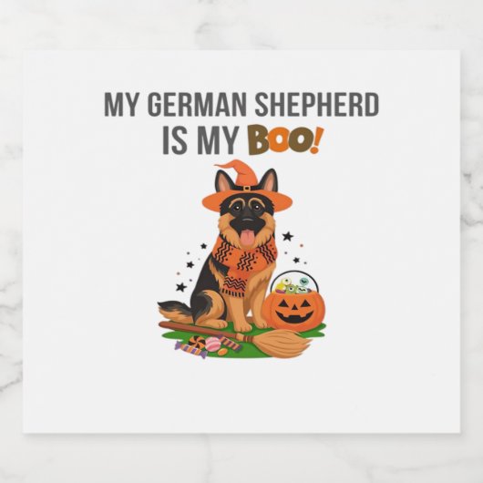Deutscher Kurzzeiger Hund - Halloween Moon Si Schaumweinetikett (Einzelnes Label)