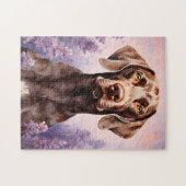 Deutscher Kurzzeiger im Lavendelfeld Puzzle (Horizontal)