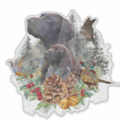 Deutscher Kurzzeiger im Winter Aufkleber (Vorderseite)