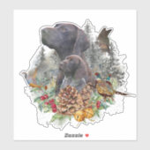 Deutscher Kurzzeiger im Winter Aufkleber (Blatt)