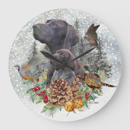 Deutscher Kurzzeiger im Winter Große Wanduhr