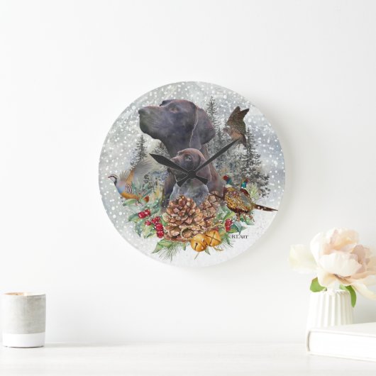 Deutscher Kurzzeiger im Winter Große Wanduhr (Zuhause)