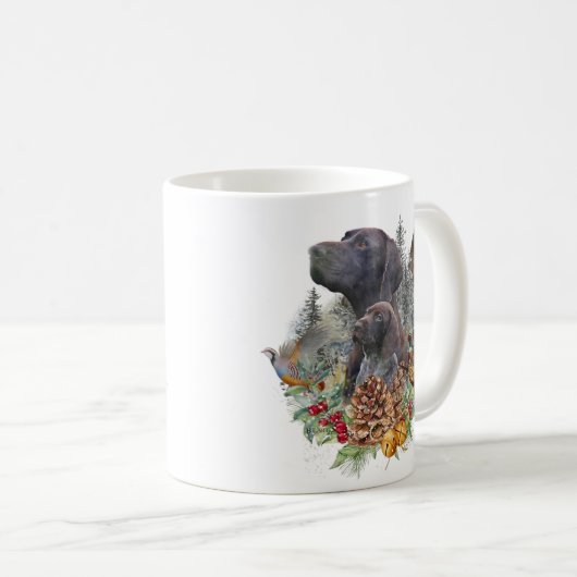 Deutscher Kurzzeiger im Winter Kaffeetasse (VorderseiteRechts)