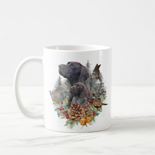 Deutscher Kurzzeiger im Winter Kaffeetasse (Links)