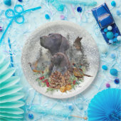 Deutscher Kurzzeiger im Winter Pappteller (Party)