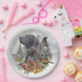 Deutscher Kurzzeiger im Winter Pappteller (Party)