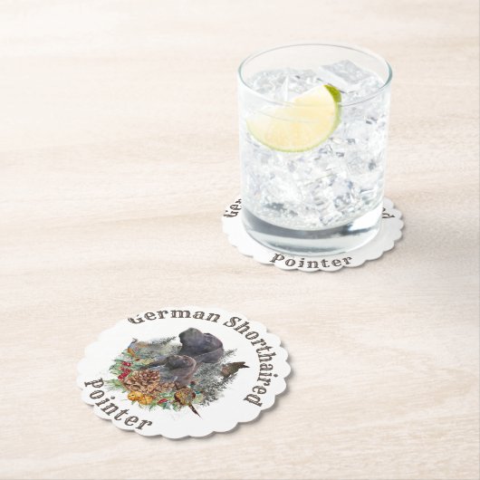 Deutscher Kurzzeiger im Winter Untersetzer (Vor Ort)