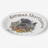 Deutscher Kurzzeiger in Winterpapiertafel Pappteller (Schrägansicht)