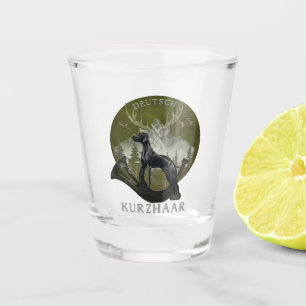 Deutscher Kurzzeiger , Jagdlogo Schnapsglas