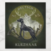Deutscher Kurzzeiger , Jagdlogo Weinetikett (Einzelnes Label)