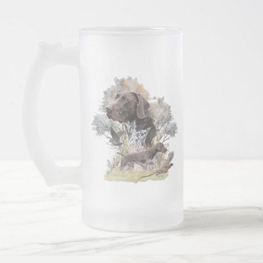 Deutscher Kurzzeiger Mattglas Bierglas (Links)