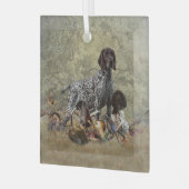 Deutscher Kurzzeiger Ornament Aus Glas (Vorderseite links)